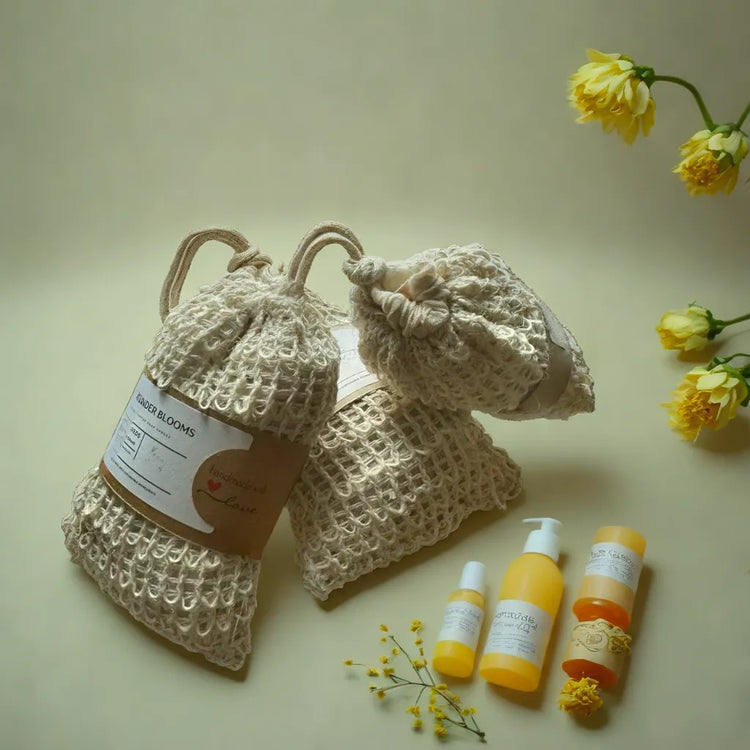 Aloe & Cucumber Soap Shreds in Exfoliating Natural Sisal Soap Bag